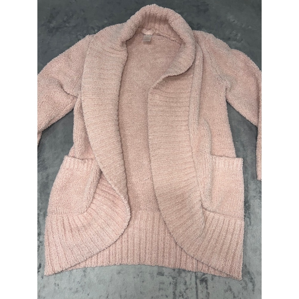 Luxury Premier Collection Cozy Lounge Cardigan Blush Pink Fuzzy Open Front S/M